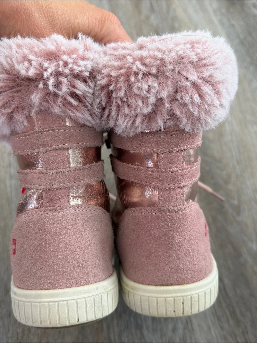 SWISSTECH Pink Faux Fur Waterproof Kids Winter Boot